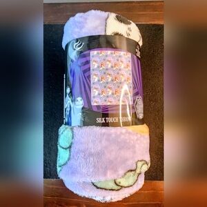 New! Nightmare Before Christmas Silky Multicolor Throw Blanket Jack Sally Zero